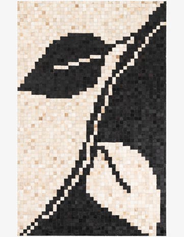 5' 1 x 8' Cowhide Leather Rug