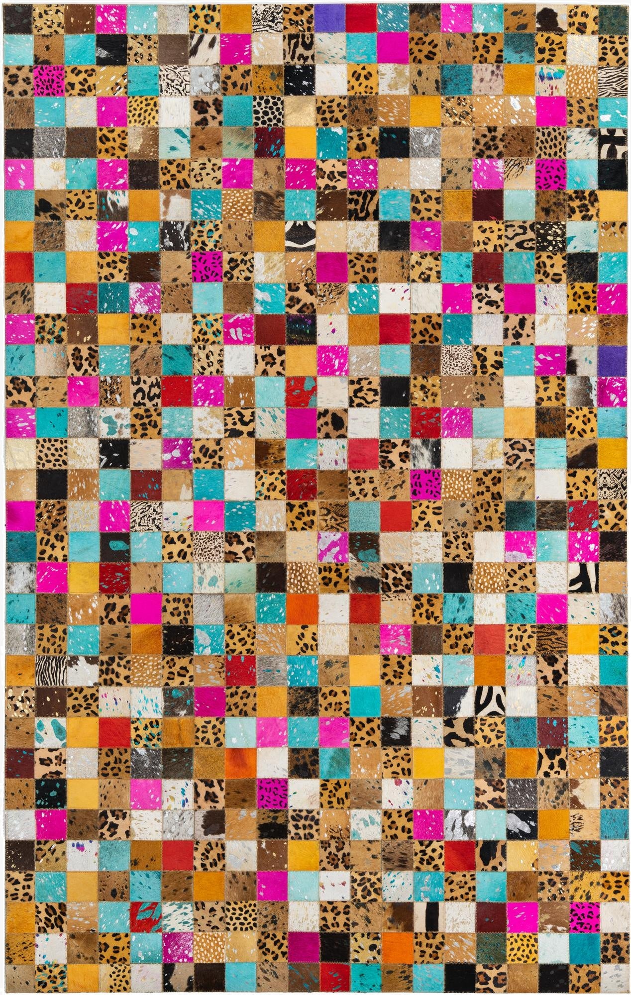 5' x 8' Cowhide Leather Rug