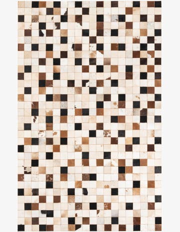 5' 1 x 8' 1 Cowhide Leather Rug