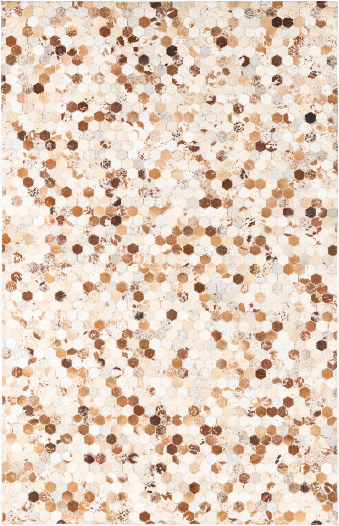 5' 2 x 8' Cowhide Leather Rug