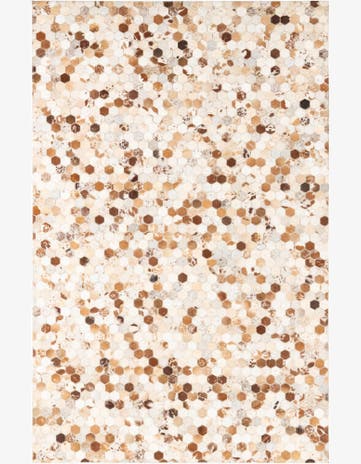 5' 2 x 8' Cowhide Leather Rug