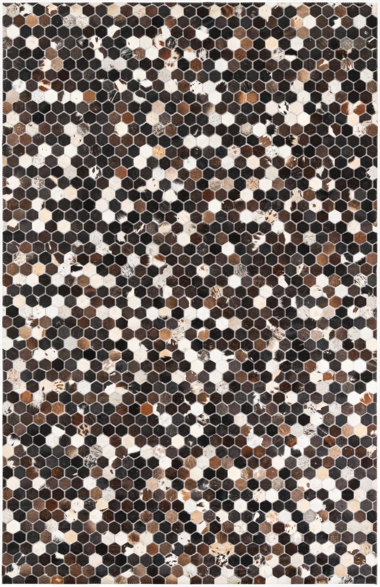 5' 1 x 7' 9 Cowhide Leather Rug