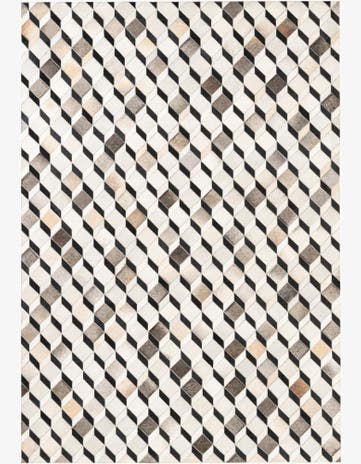 5' 3 x 7' 7 Cowhide Leather Rug