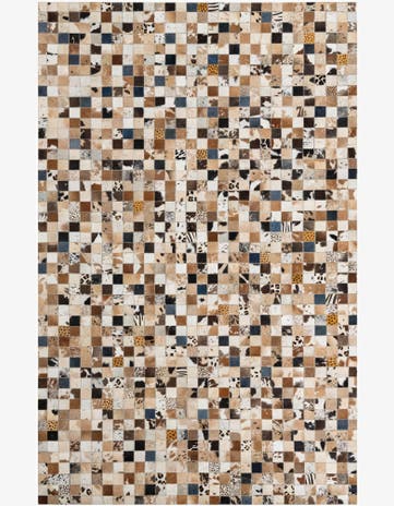 5' 1 x 8' Cowhide Leather Rug