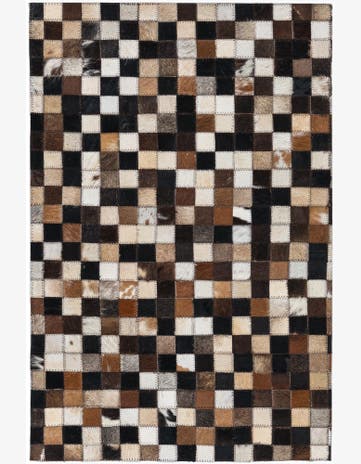2' x 3' 1 Cowhide Leather Rug
