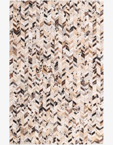 5' 2 x 8' Cowhide Leather Rug
