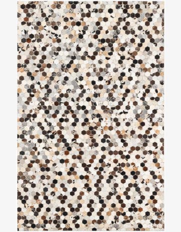5' 1 x 8' Cowhide Leather Rug