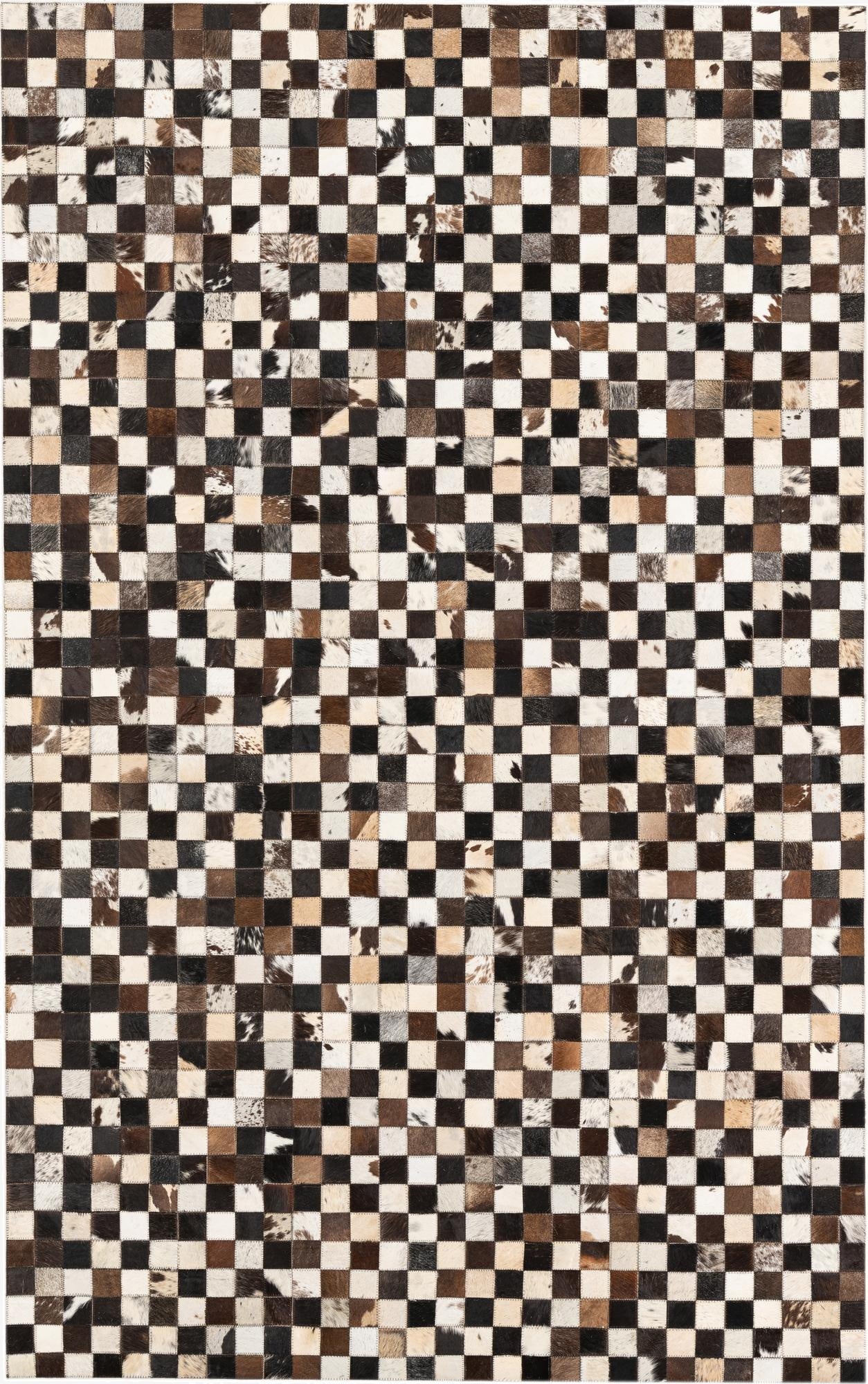 5' 1 x 8' 1 Cowhide Leather Rug