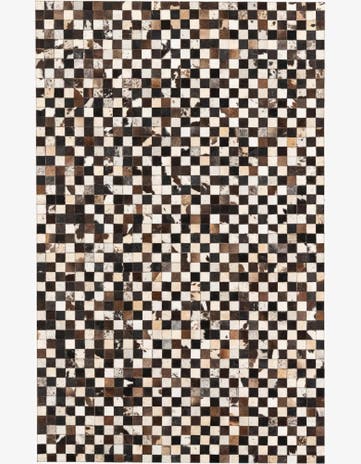 5' 1 x 8' 1 Cowhide Leather Rug