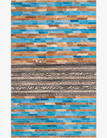 5' 1 x 8' 3 Cowhide Leather Rug