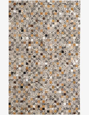 5' 1 x 8' Cowhide Leather Rug