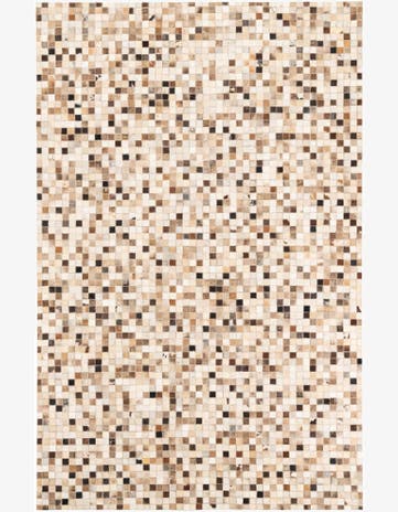 5' 2 x 8' Cowhide Leather Rug