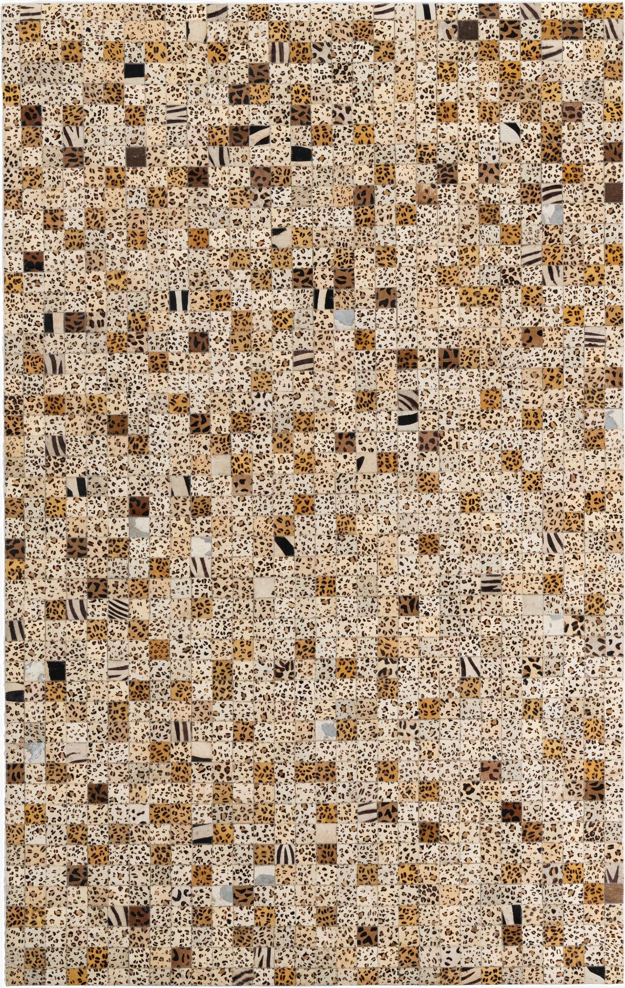 5' 1 x 8' Cowhide Leather Rug