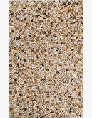 5' 1 x 8' Cowhide Leather Rug
