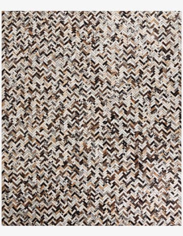 8' 1 x 9' 9 Cowhide Leather Rug