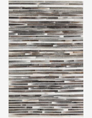 5' 1 x 8' Cowhide Leather Rug