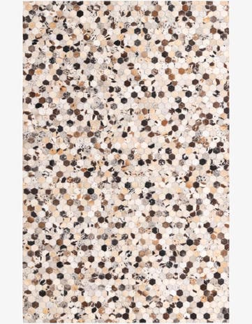 5' 1 x 8' Cowhide Leather Rug