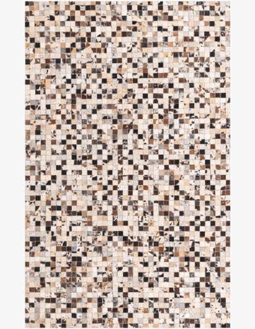 5' 1 x 8' Cowhide Leather Rug