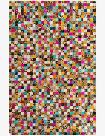 5' 1 x 8' Cowhide Leather Rug