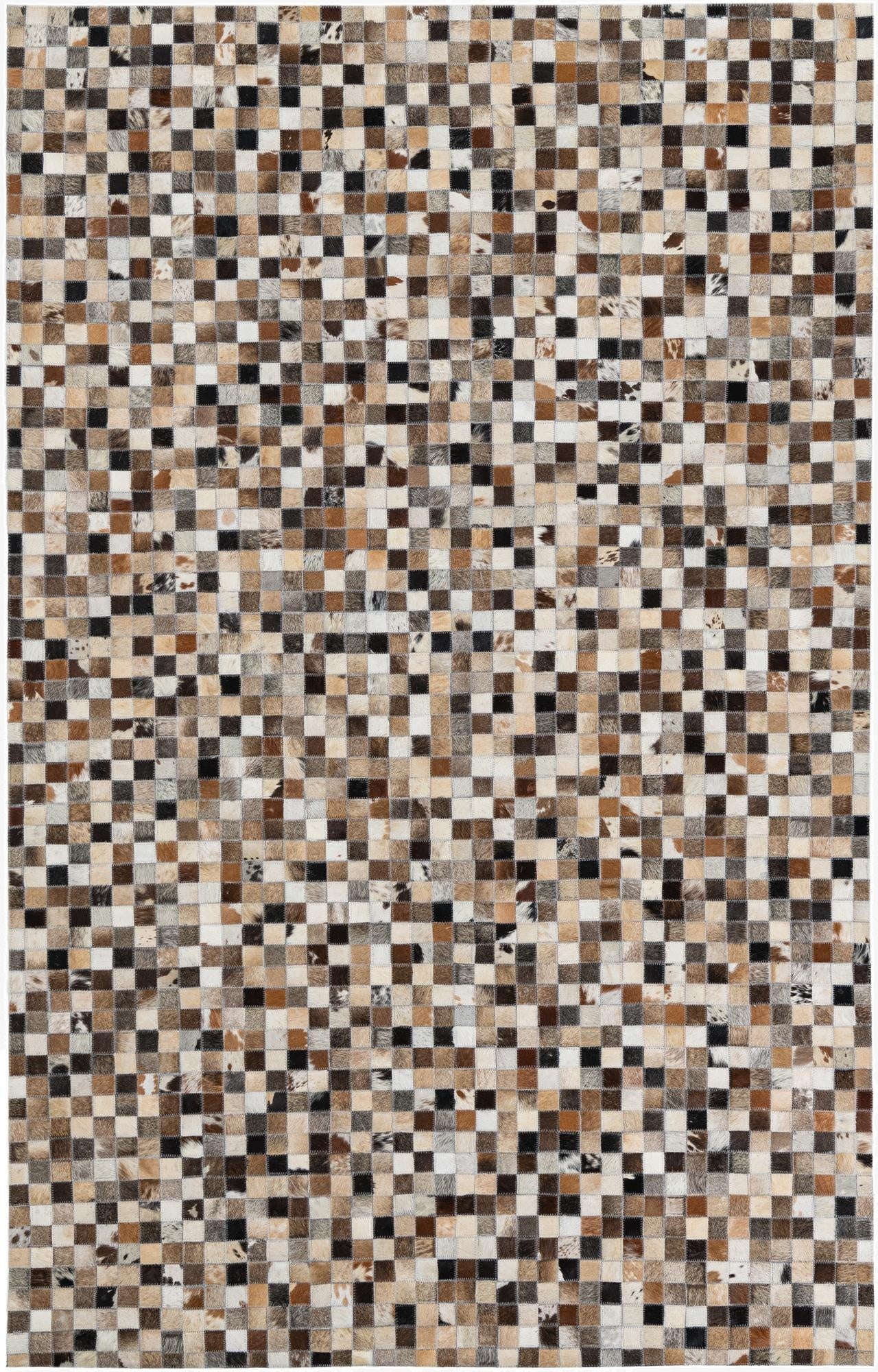 5' 1 x 7' 10 Cowhide Leather Rug