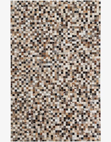 5' 1 x 7' 10 Cowhide Leather Rug