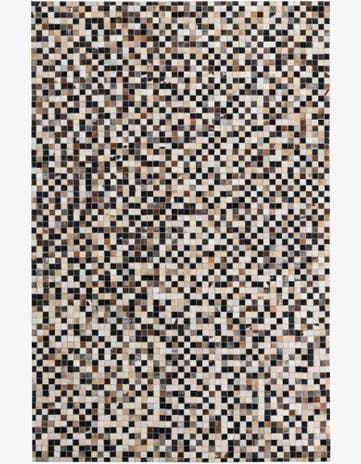 5' 1 x 7' 10 Cowhide Leather Rug