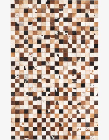 5' 1 x 8' 1 Cowhide Leather Rug