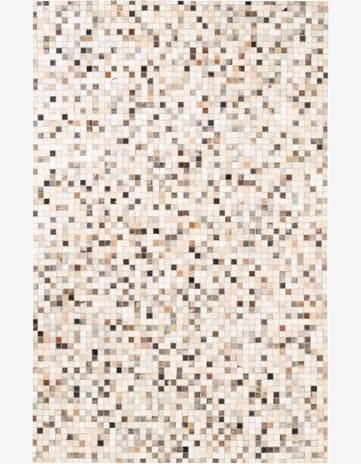 5' 1 x 8' Cowhide Leather Rug