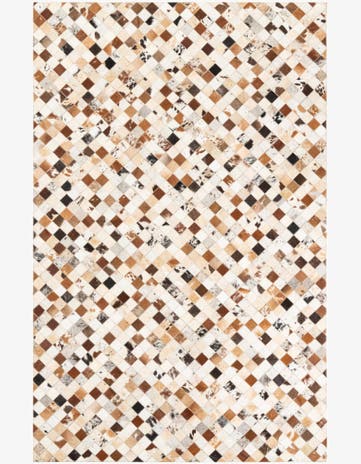 5' 1 x 8' Cowhide Leather Rug