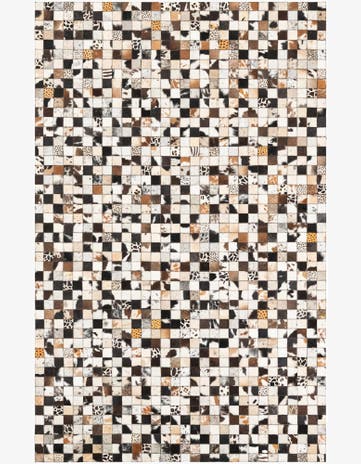 5' 1 x 8' Cowhide Leather Rug
