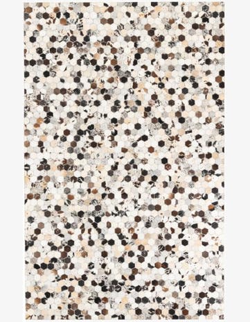 5' 1 x 8' Cowhide Leather Rug