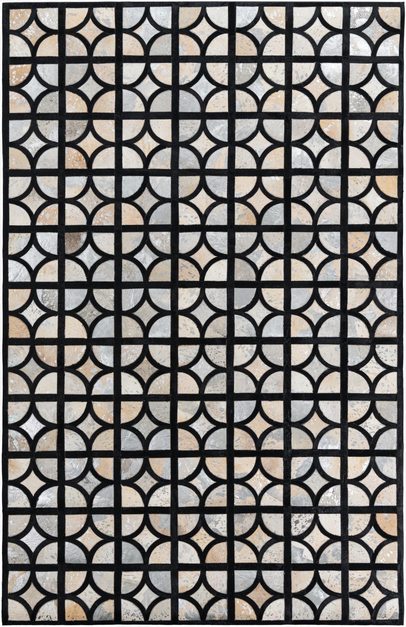 5' 2 x 8' Cowhide Leather Rug