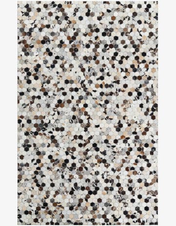 5' 1 x 8' 2 Cowhide Leather Rug