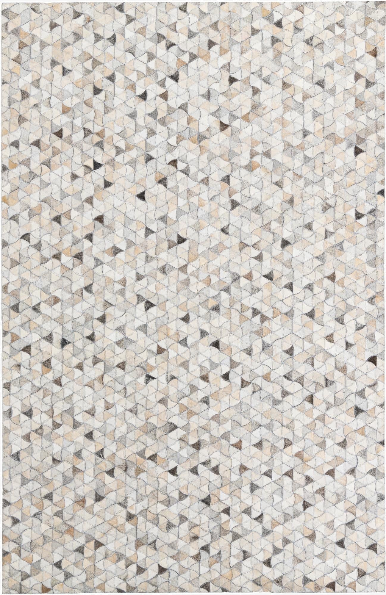 5' 2 x 8' Cowhide Leather Rug