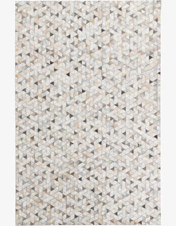 5' 2 x 8' Cowhide Leather Rug