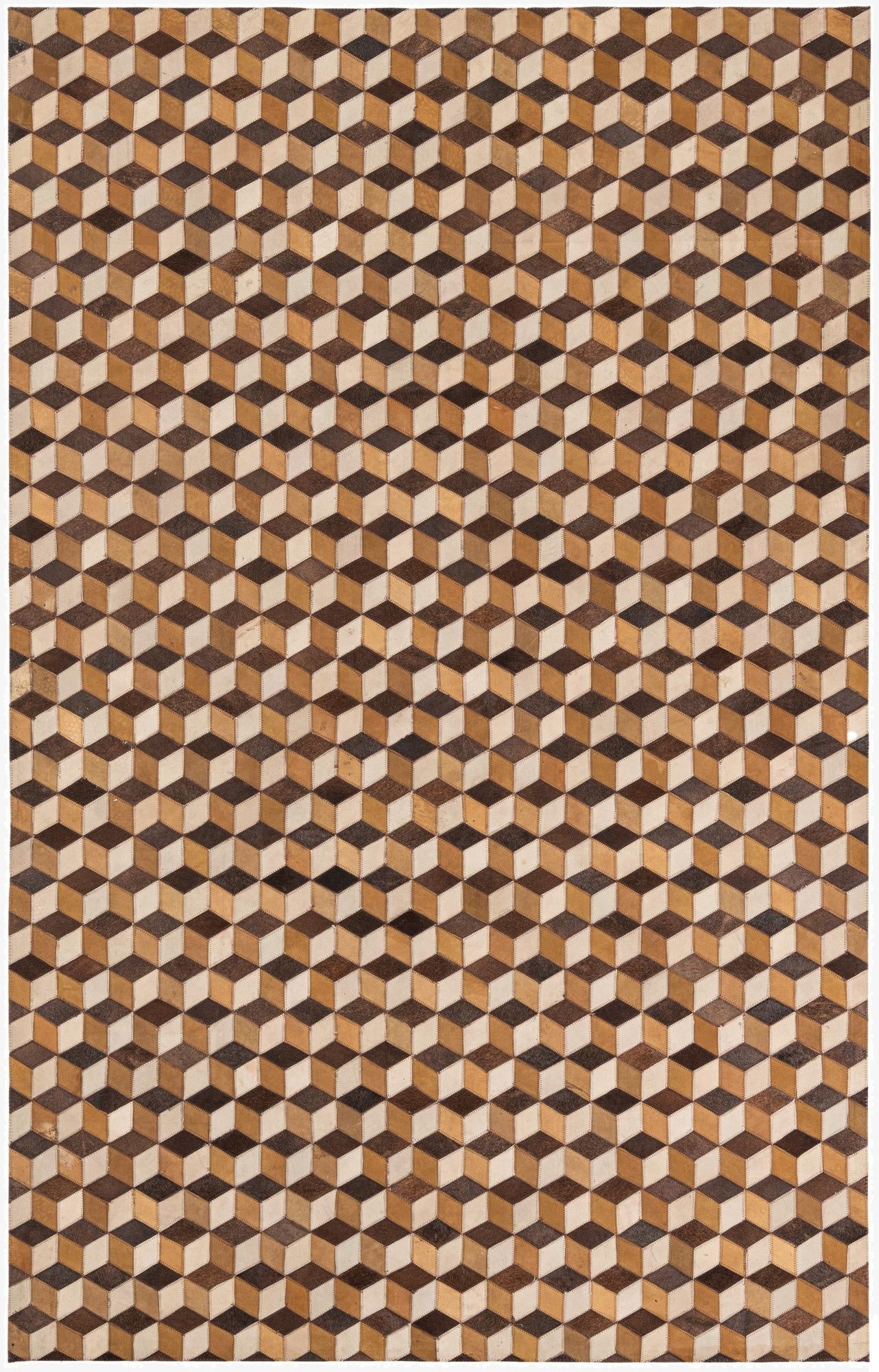 5' 1 x 8' Cowhide Leather Rug