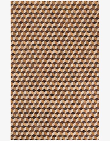 5' 1 x 8' Cowhide Leather Rug