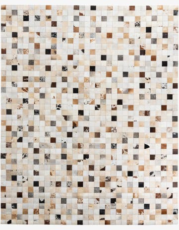 8' 1 x 10' Cowhide Leather Rug