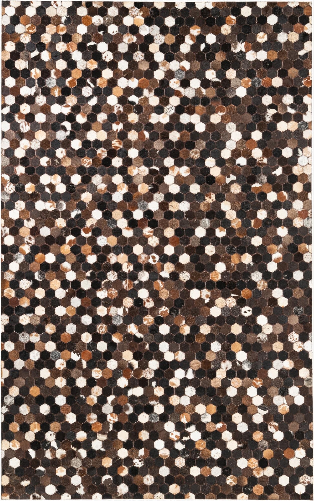 5' 1 x 8' 1 Cowhide Leather Rug
