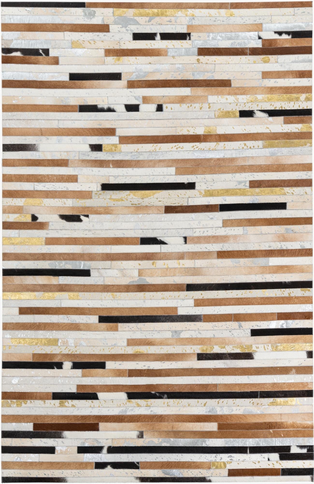 5' 1 x 7' 9 Cowhide Leather Rug