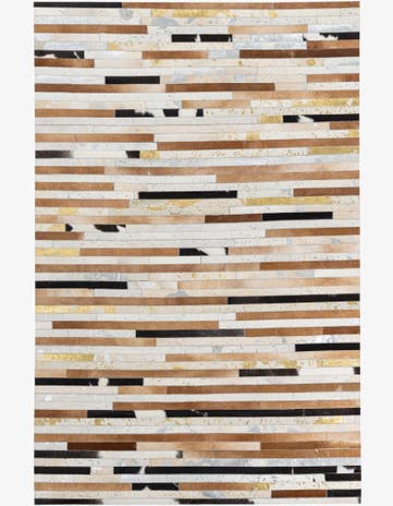 5' 1 x 7' 9 Cowhide Leather Rug