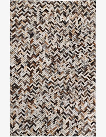 5' x 7' 10 Cowhide Leather Rug