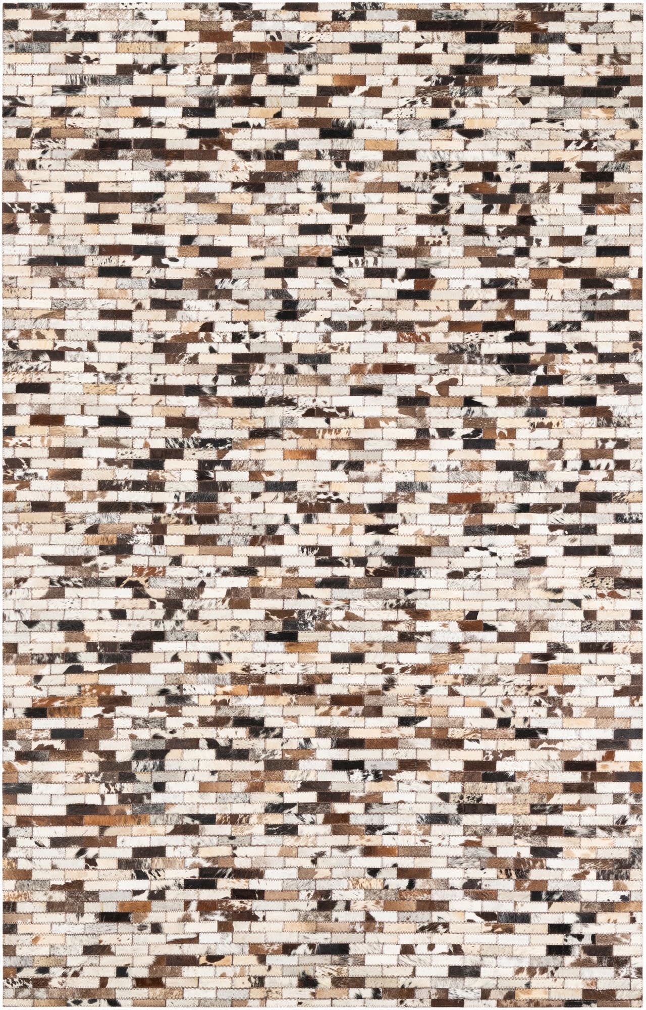 5' 3 x 8' Cowhide Leather Rug