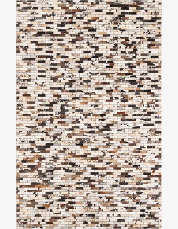 5' 3 x 8' Cowhide Leather Rug