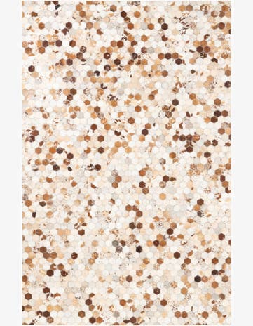 5' 2 x 8' Cowhide Leather Rug