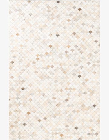 5' 2 x 8' Cowhide Leather Rug