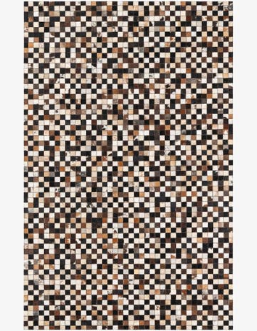 5' 1 x 8' 1 Cowhide Leather Rug