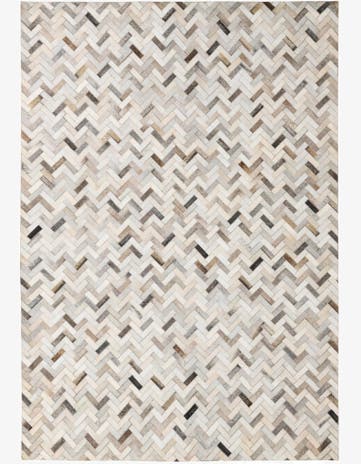 5' 3 x 7' 6 Cowhide Leather Rug