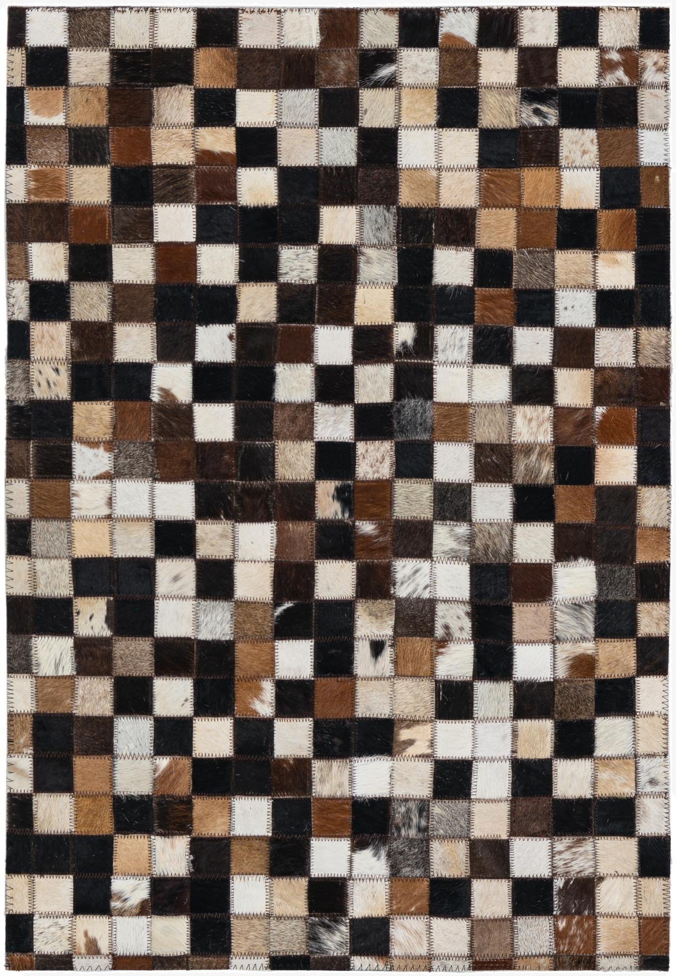2' 1 x 3' Cowhide Leather Rug