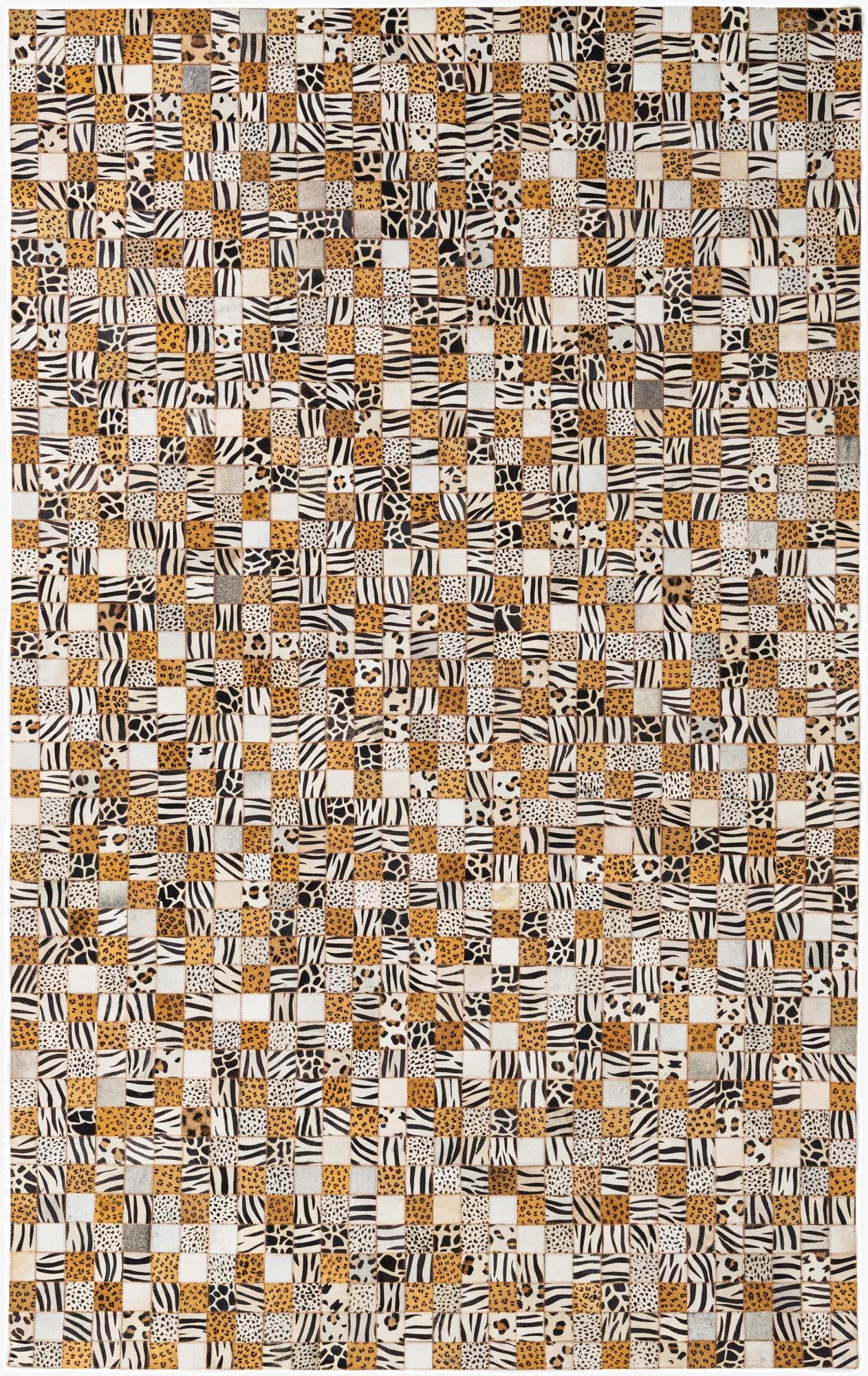 5' 1 x 8' 1 Cowhide Leather Rug